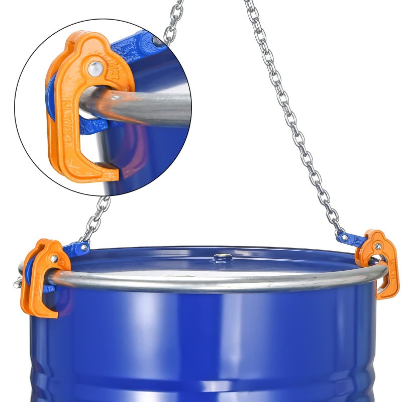 WowDIY 55 gallon drum lift - Chain Drum Lifter - 2000 lbs Capacity - Upgraded Carbon Steel Hook with Built-in Spring Suitable for Plastic and Metal Drums - This product is protected by a US patent. - Image 5
